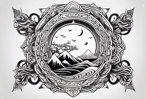 a simple ting yang symbol with water integrated tattoo idea