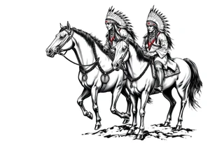 Native American warriors on horses tattoo idea
