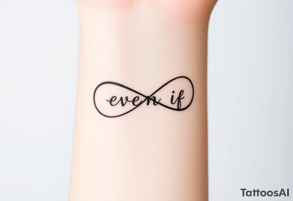 unique and soft infinity symbol with words "EVEN IF" tattoo idea unique and soft infinity symbol with words "EVEN IF" tattoo idea