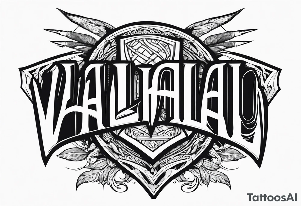 Valhalla sword shield wire tattoo idea