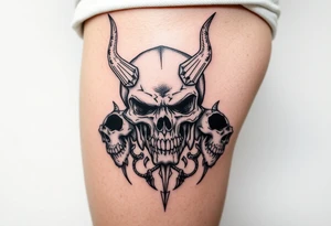 Tribal skulls of the devil tattoo idea