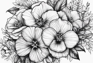 Violet flowers tattoo idea