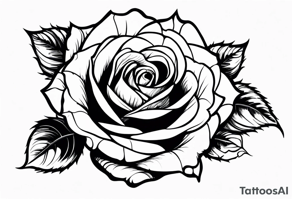 a red rose with thorns tattoo idea