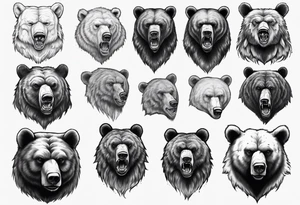 Serious bear coming up behind a city tattoo idea