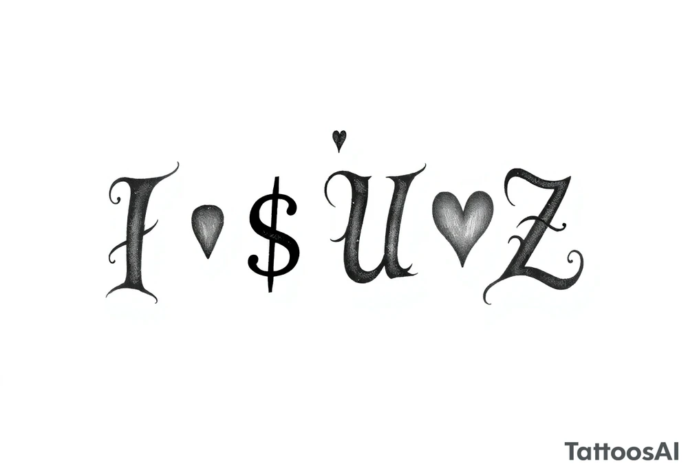 It'll be a large tattoo cross my stomach kind of arched like the old white trash tattoos you'd see like in the 90s. The word it's going to be I S $ U ə Z the second s is going to be money signed backwards the E is going to be backwards and kind of tilted more like like the Internet Explorer e or maybe it's Intel or something like that these going to be lowercase and backwards kind of tilted and I want to be ours like going up and over the belly button kind of or maybe taking up like a larger area but like arched as well as the lowercase e backwards tilted and only one of the s's is going to be the backwards money sign tattoo idea