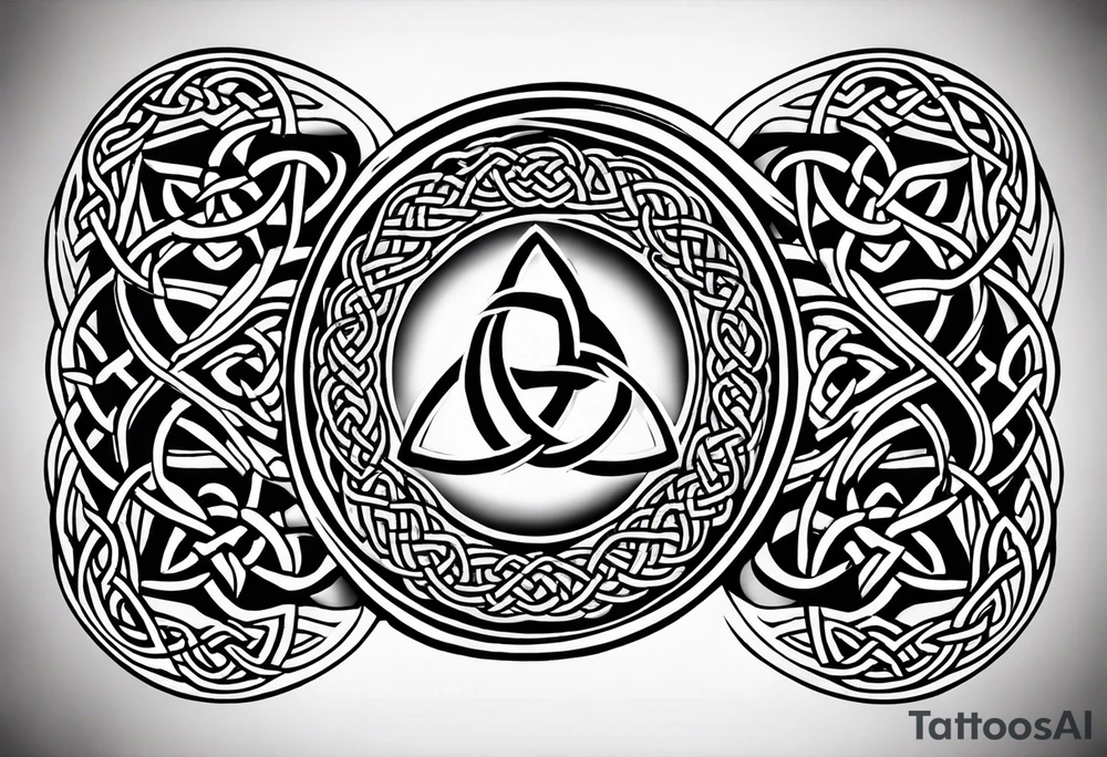 celtic knotwork with triquetra long tattoo idea