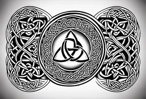 celtic knotwork with triquetra long tattoo idea