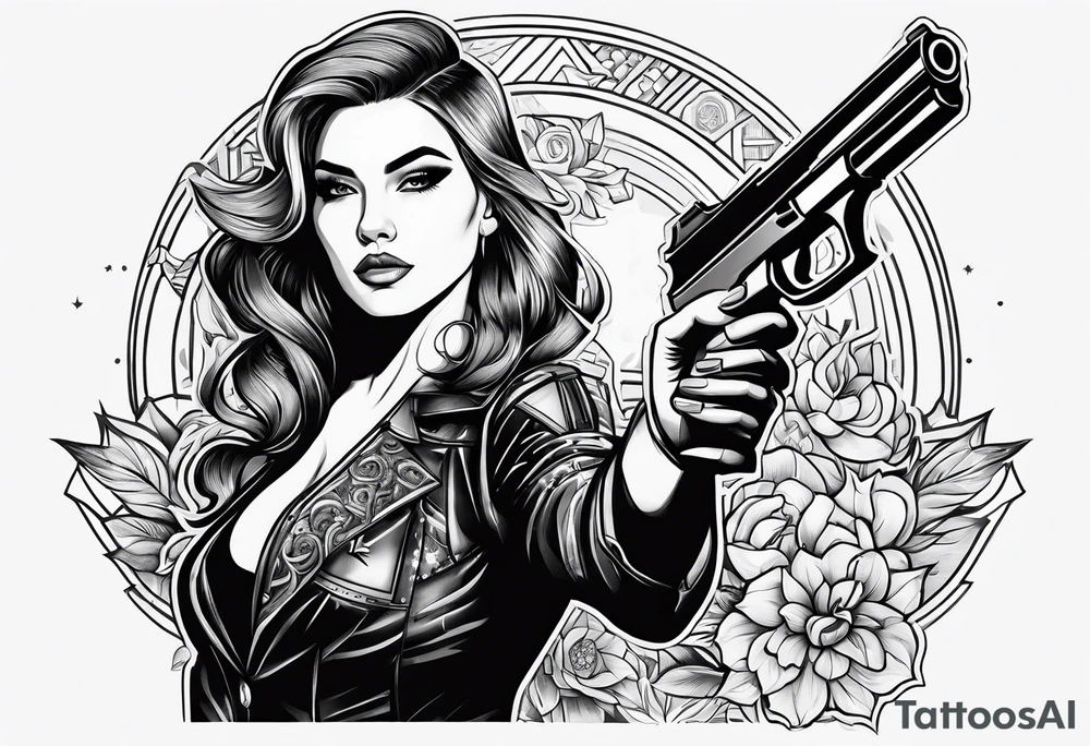 Dealer with gun tattoo idea