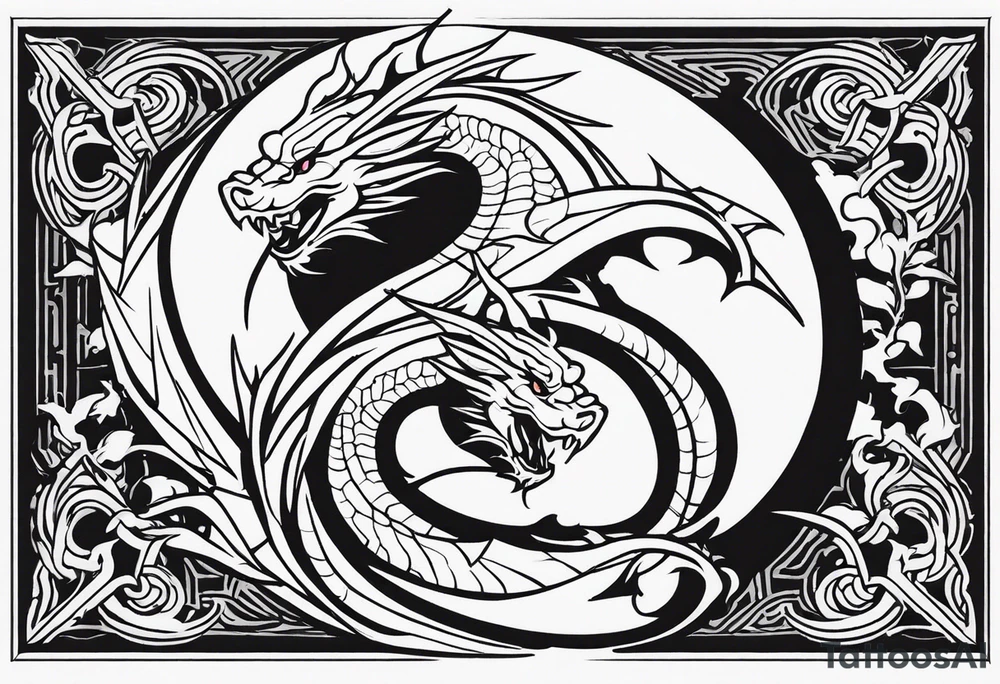 roaring dragons tattoo idea