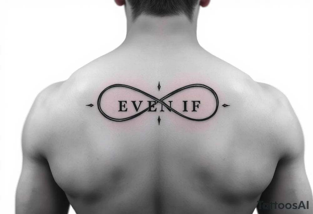 simple yet unique infinity symbol with the words "EVEN IF" tattoo idea simple yet unique infinity symbol with the words "EVEN IF" tattoo idea
