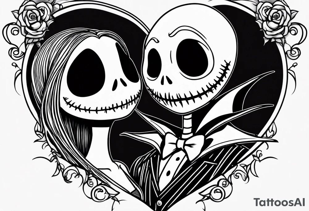 Jack skellington and sally for couple tattoo idea