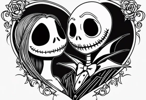 Jack skellington and sally for couple tattoo idea
