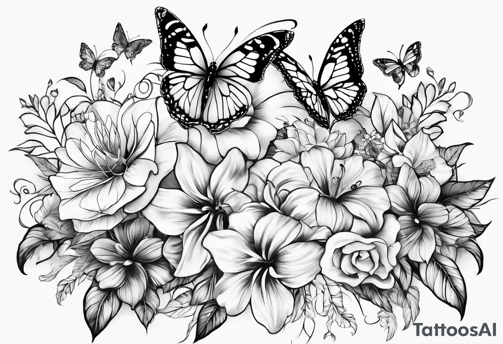 tattoo to represent that I have 3 children (girls). For inspiration I like flowers, butterflies, the beach, giraffes, tattoo idea