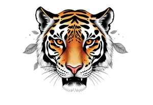 a tiger hide on brush tattoo idea