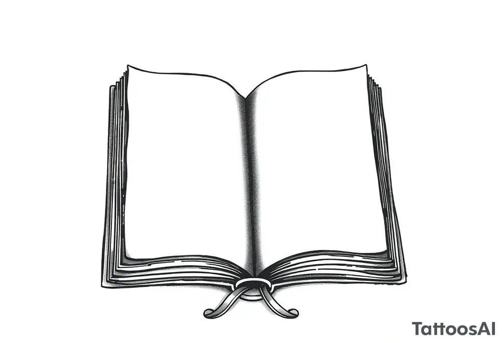 Open hard back book tattoo idea