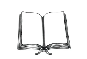 Open hard back book tattoo idea