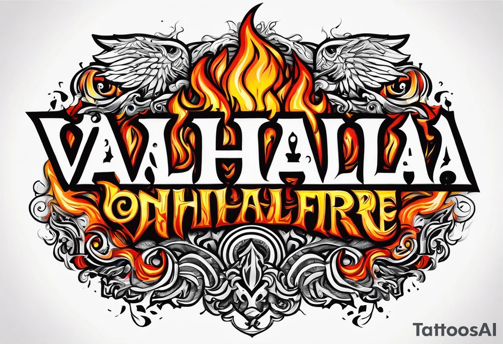 Valhalla on fire tattoo idea