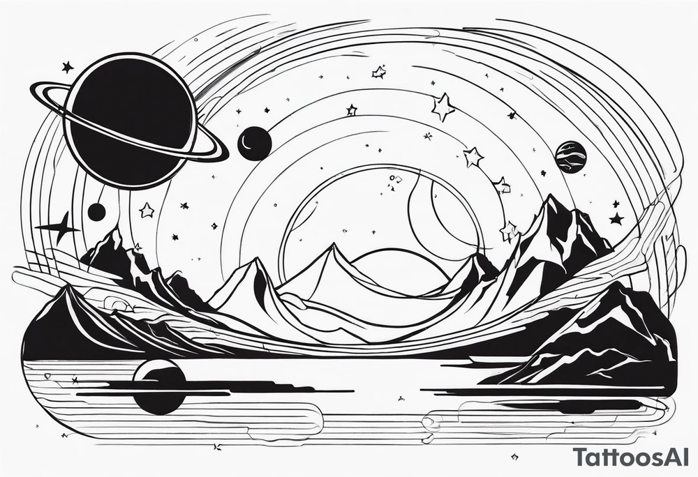 planet's moving around the world tattoo idea
