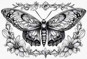 dainty, moth tattoo idea