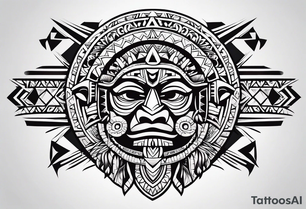 Simple Aztec tribal tattoo idea