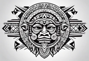 Simple Aztec tribal tattoo idea