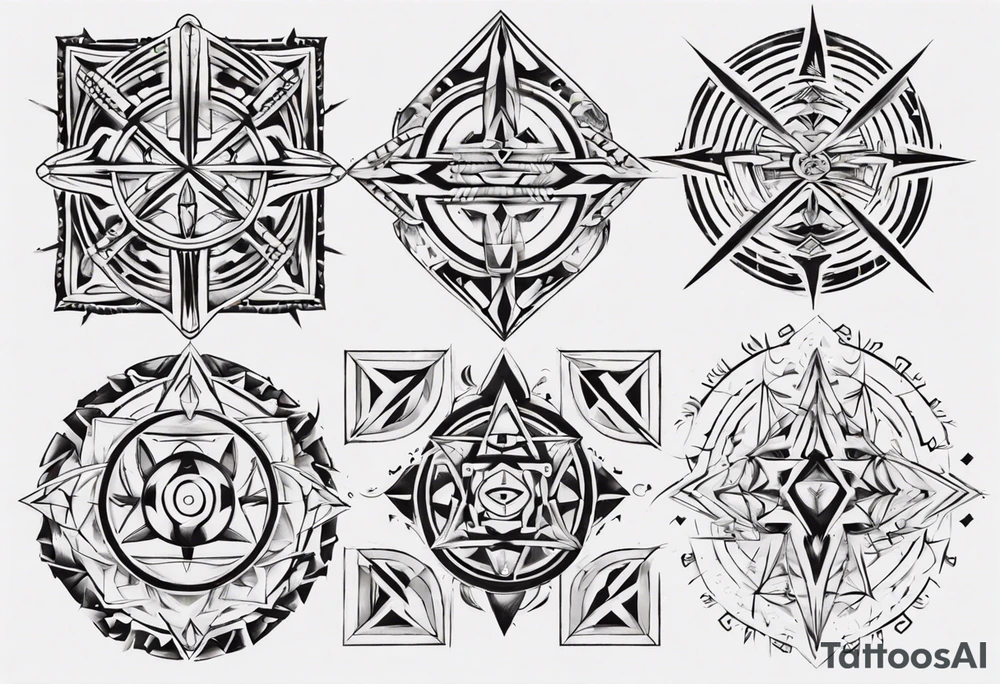 Geometrical symmetry tattoo idea