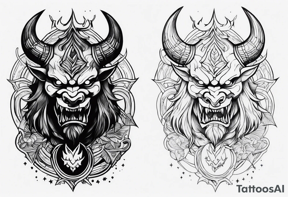 Demon forearm tattoo idea