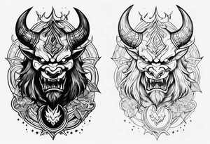 Demon forearm tattoo idea