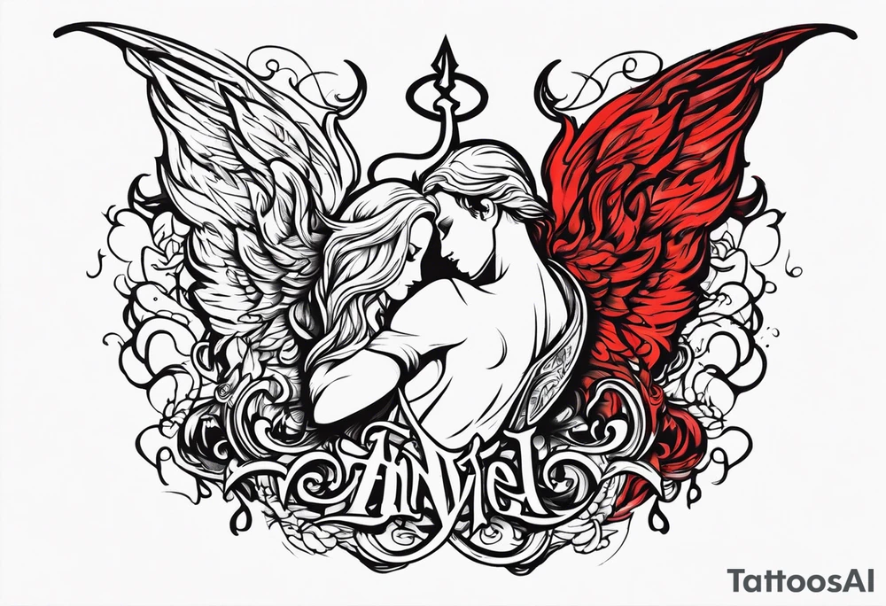 Angel vs Devil back tattoo design tattoo idea