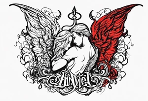 Angel vs Devil back tattoo design tattoo idea