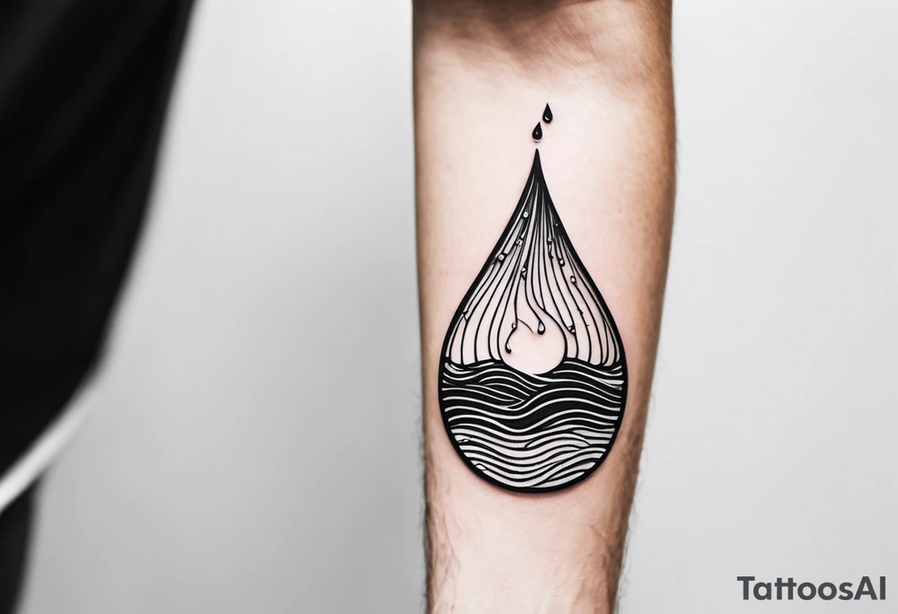 water drop falling into ocean tattoo idea