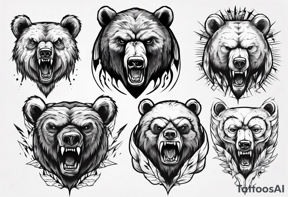 menacing bear tattoo idea