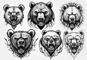 menacing bear tattoo idea