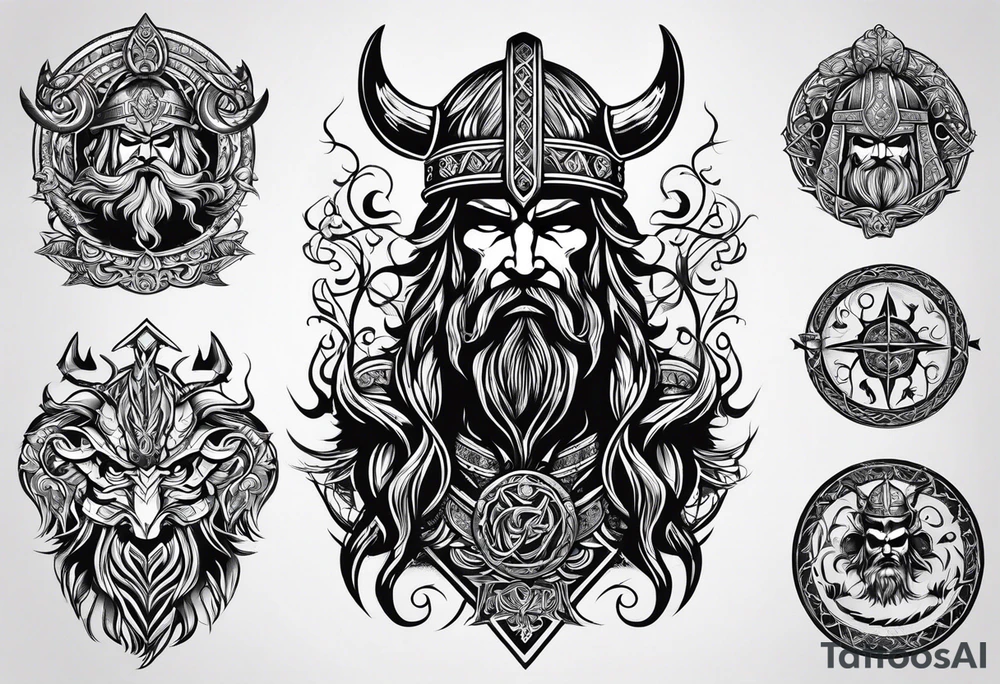 Viking silhouette tattoo idea