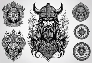 Viking silhouette tattoo idea