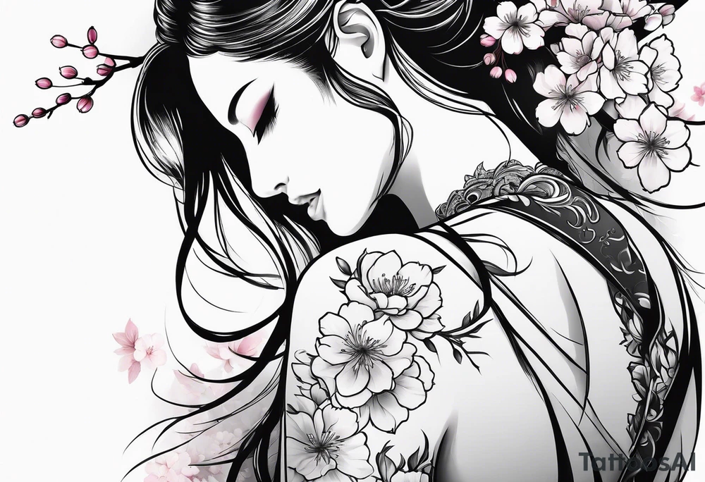 Cherry blossom for back tattoo but size is small tattoo idea