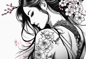 Cherry blossom for back tattoo but size is small tattoo idea