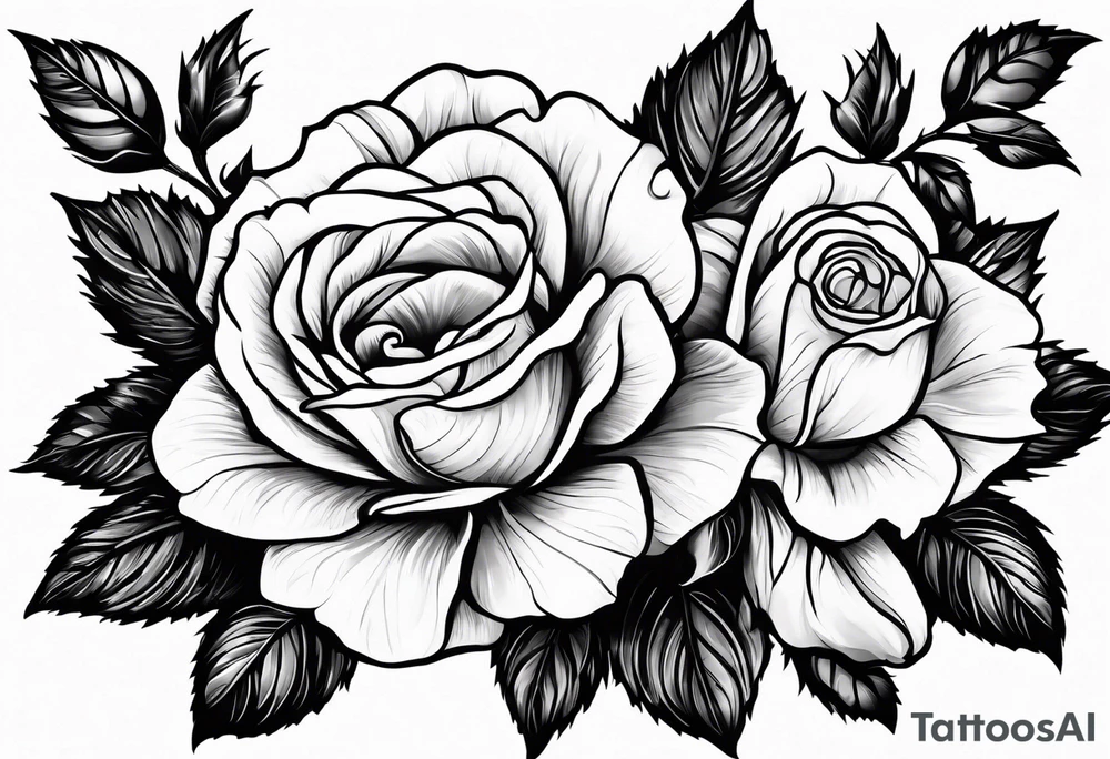 Rose, narcissus flower, holly flower for forearm tattoo idea