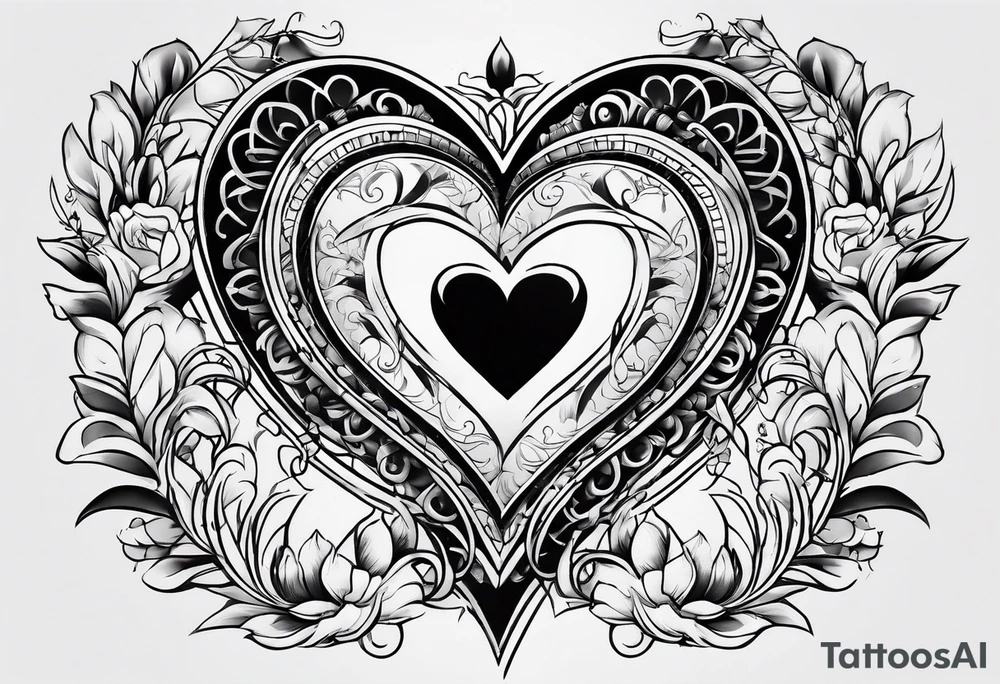 Roman numeral heart tattoo idea