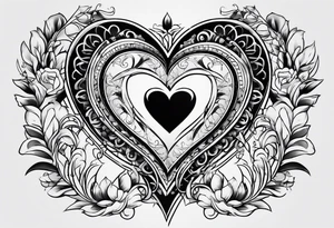 Roman numeral heart tattoo idea