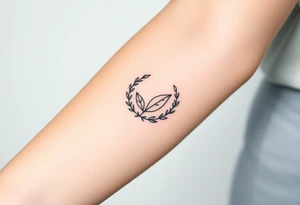 wreath of victory with one leaf reversed/broken tattoo idea