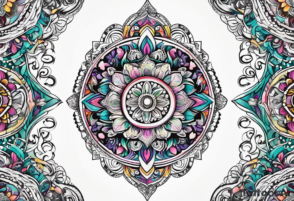 Oval vines, wrapping mandala tattoo idea