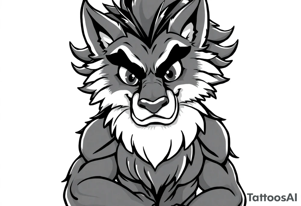 furry cartoon fursona ANTHROPOMORPHIC HUMAN masculine buff tattoo idea