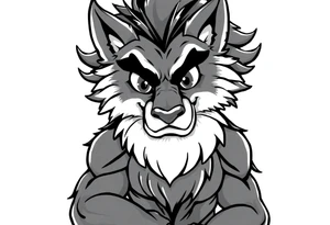 furry cartoon fursona ANTHROPOMORPHIC HUMAN masculine buff tattoo idea