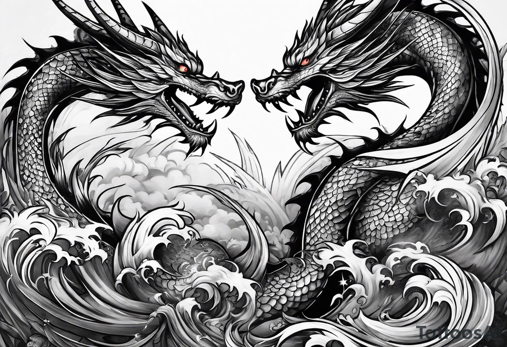 roaring dragons tattoo idea