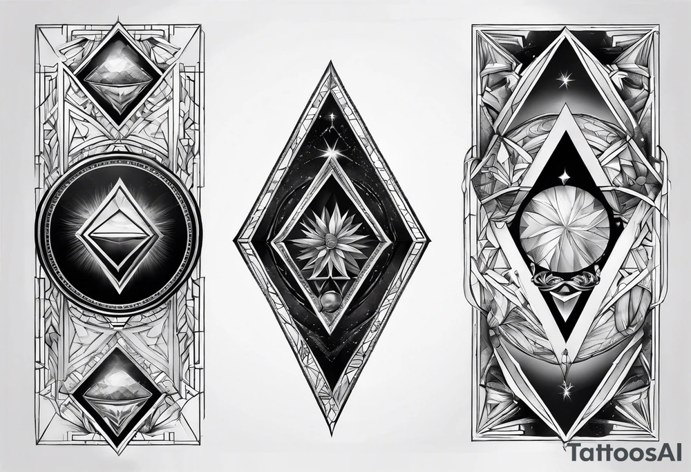 multiple triangle portals to fantasy world, forearm tattoo tattoo idea multiple triangle portals to fantasy world, forearm tattoo tattoo idea