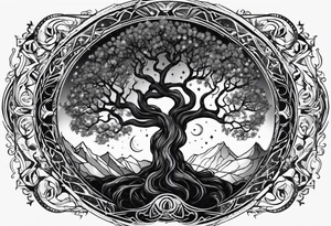 yggdrasil made of stars tattoo idea