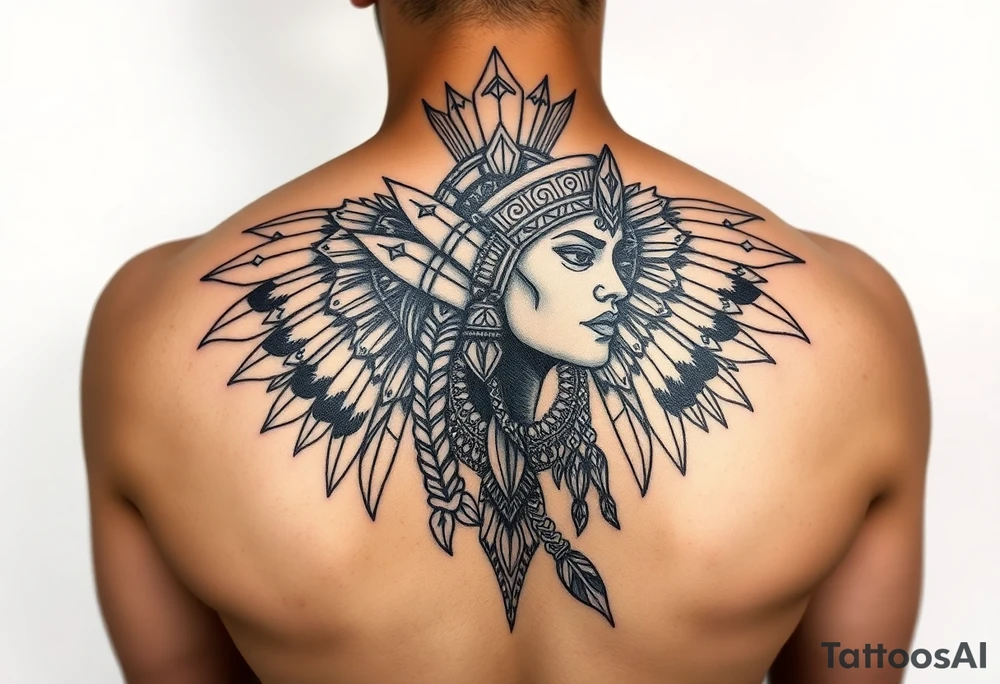 Majestic, beautiful, strong chicano aztec warrior princess tattoo idea