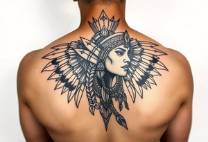 Majestic, beautiful, strong chicano aztec warrior princess tattoo idea