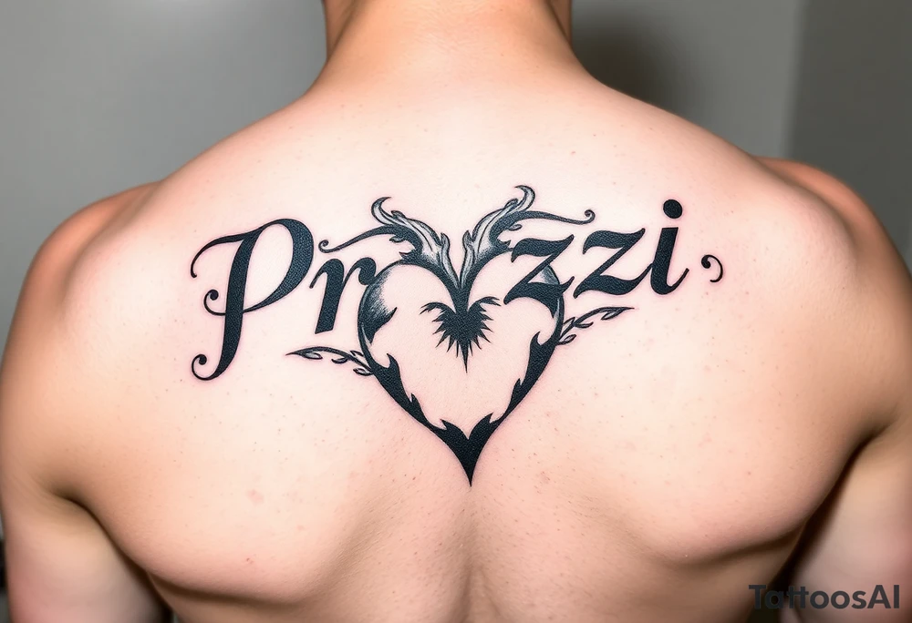The name prezzi with heart tattoo idea